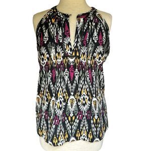 Loft Linen Blend Breathable Sleeveless Halter Top Size Medium